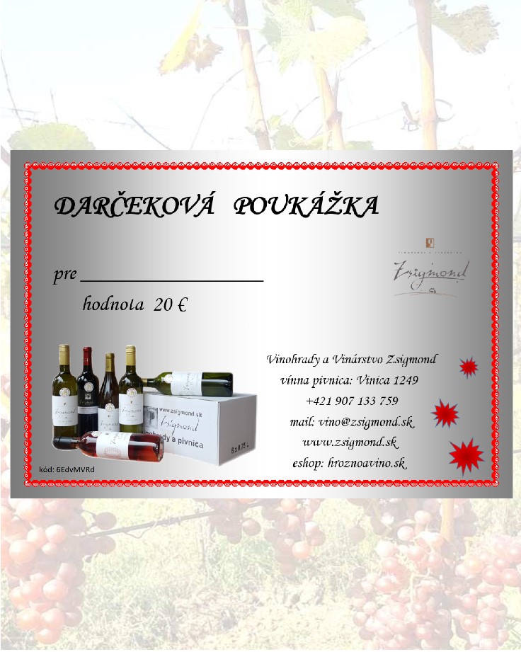 Darčeková poukážka 20€