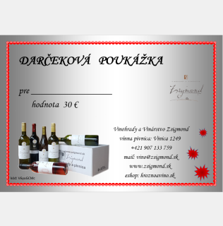 Darčeková poukážka 30€